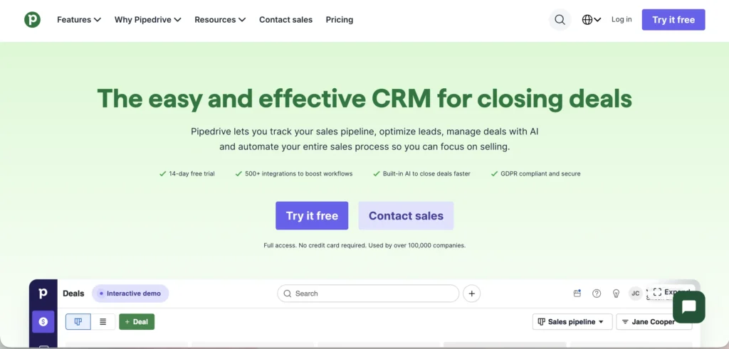 Best Tool for Sales Automation - Pipedrive